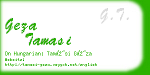 geza tamasi business card